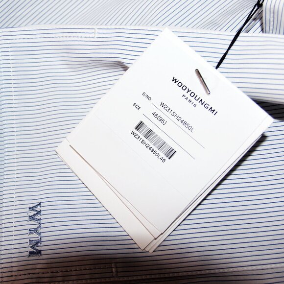 BNWT SS23 WOOYOUNGMI SHORT SLEEVES STRIPE SHIRT 46 - Picture 8 of 11